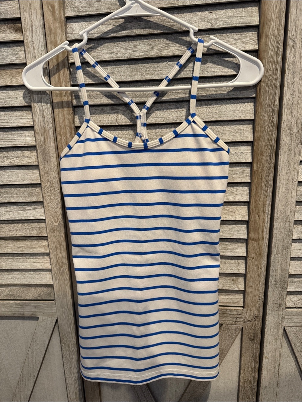 Lululemon Athletica Blue & White Striped Tank One-Piece size 4